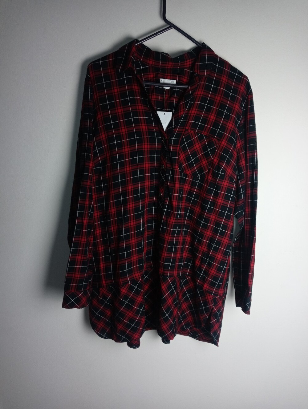 J. Jill Plaid Tunic Shirt Size L